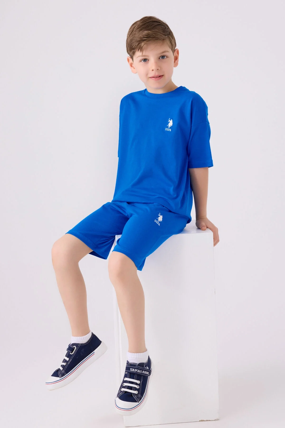 U.S. Polo Assn Erkek Çocuk Mavi Bermuda Takım