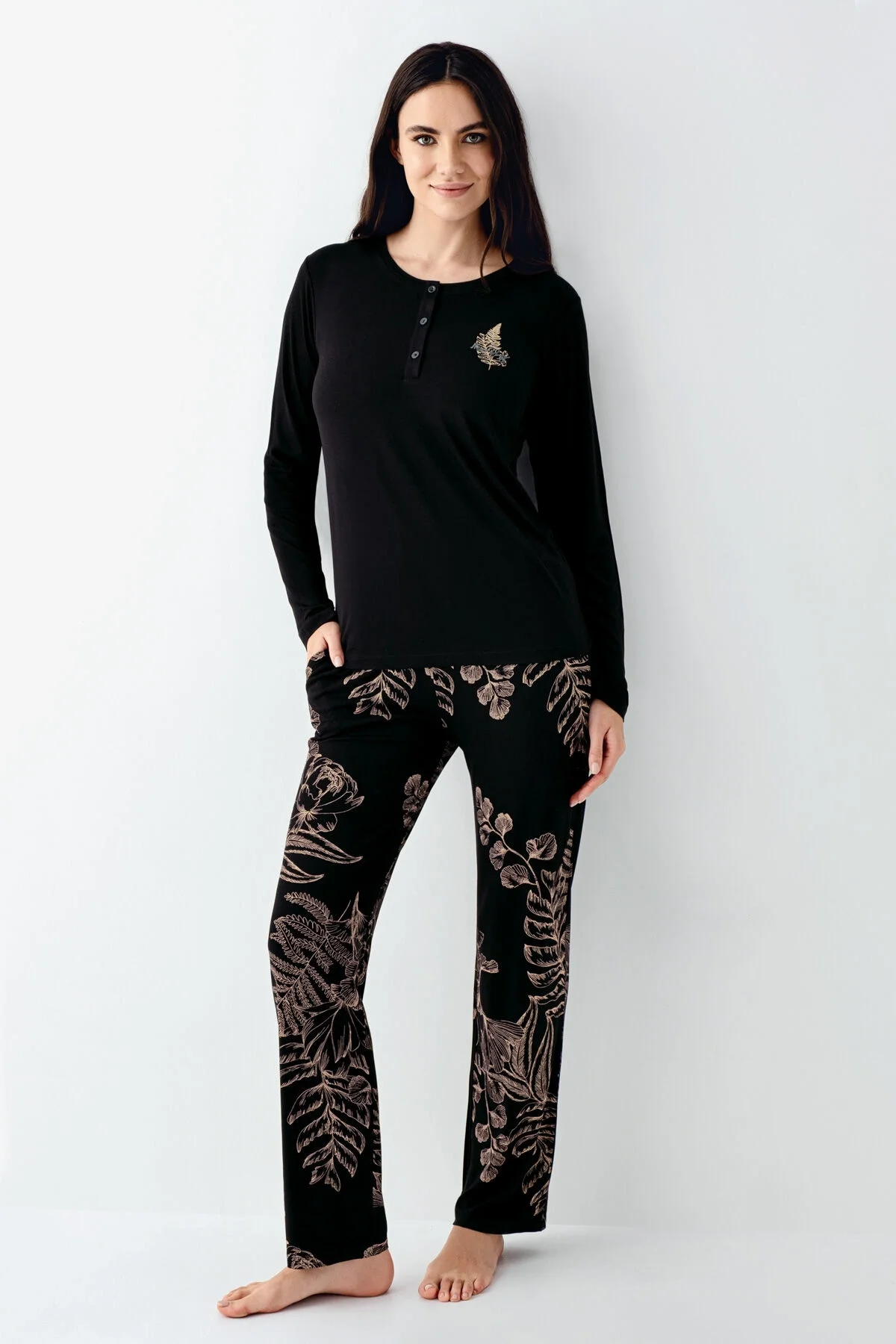 Arnetta Kadın Siyah Pijama Takımı