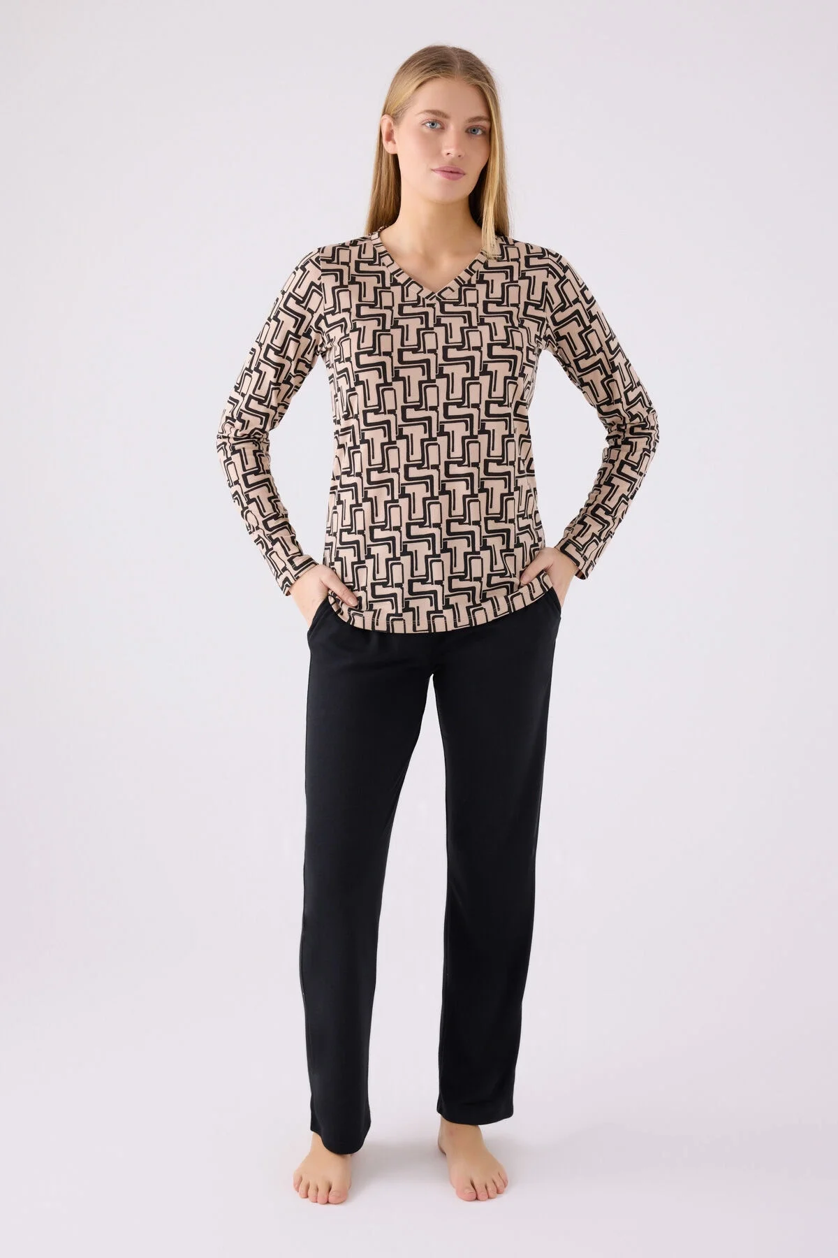 Pierre Cardin Kadın Kahverengi Pijama Takımı