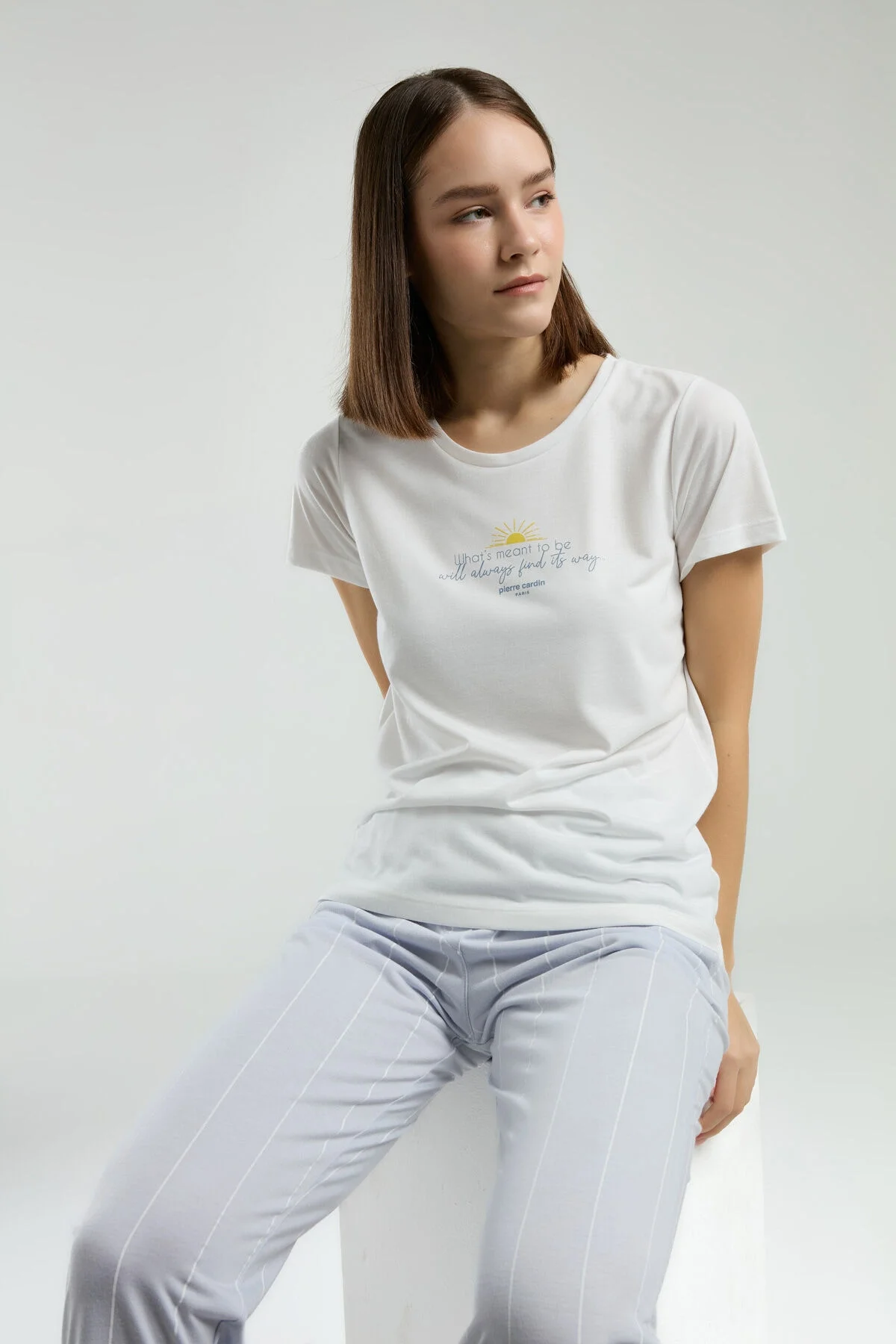 Pierre Cardin Kadın Beyaz Pijama Takımı