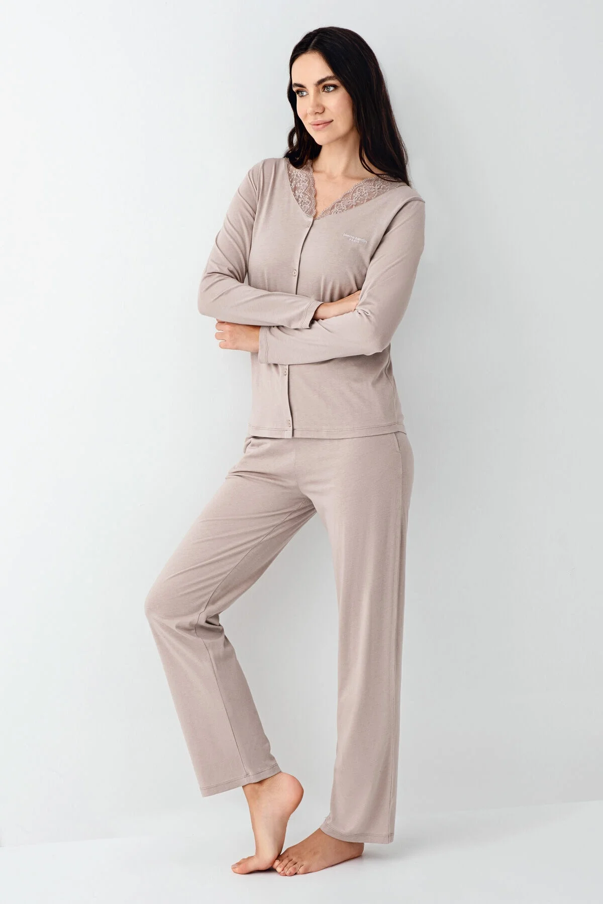 Pierre Cardin Kadın Kahverengi Pijama Takımı