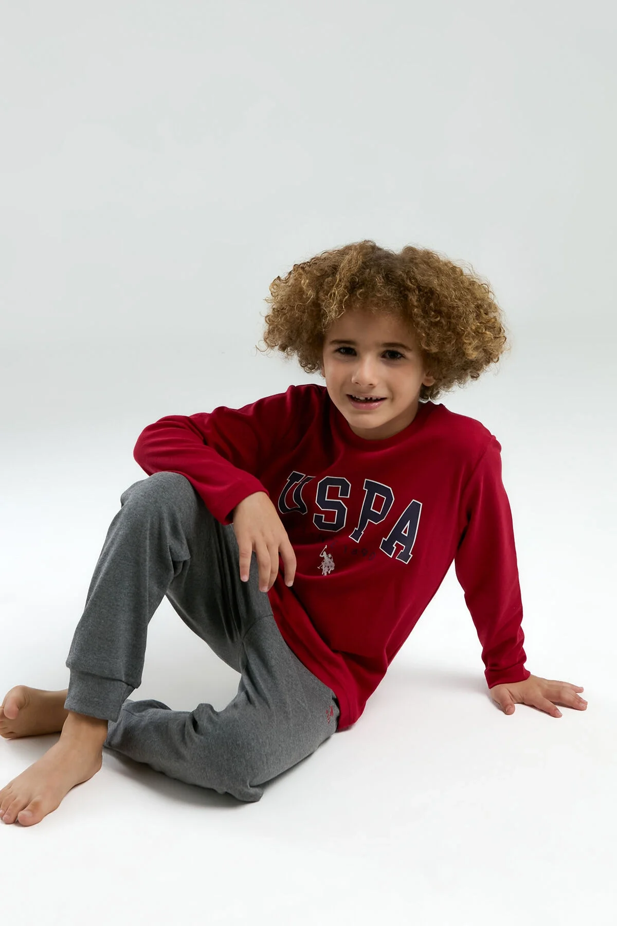 U.S. Polo Assn Erkek Çocuk Kırmızı Pijama Takımı