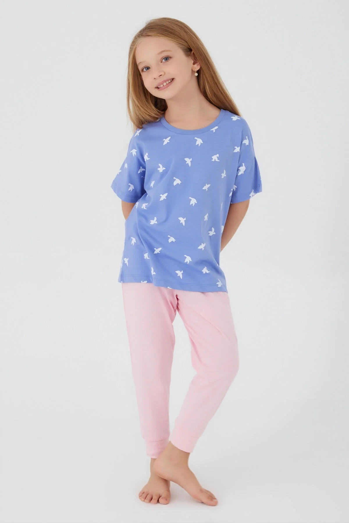 Rolypoly Kız Çocuk Mavi Pijama Takımı