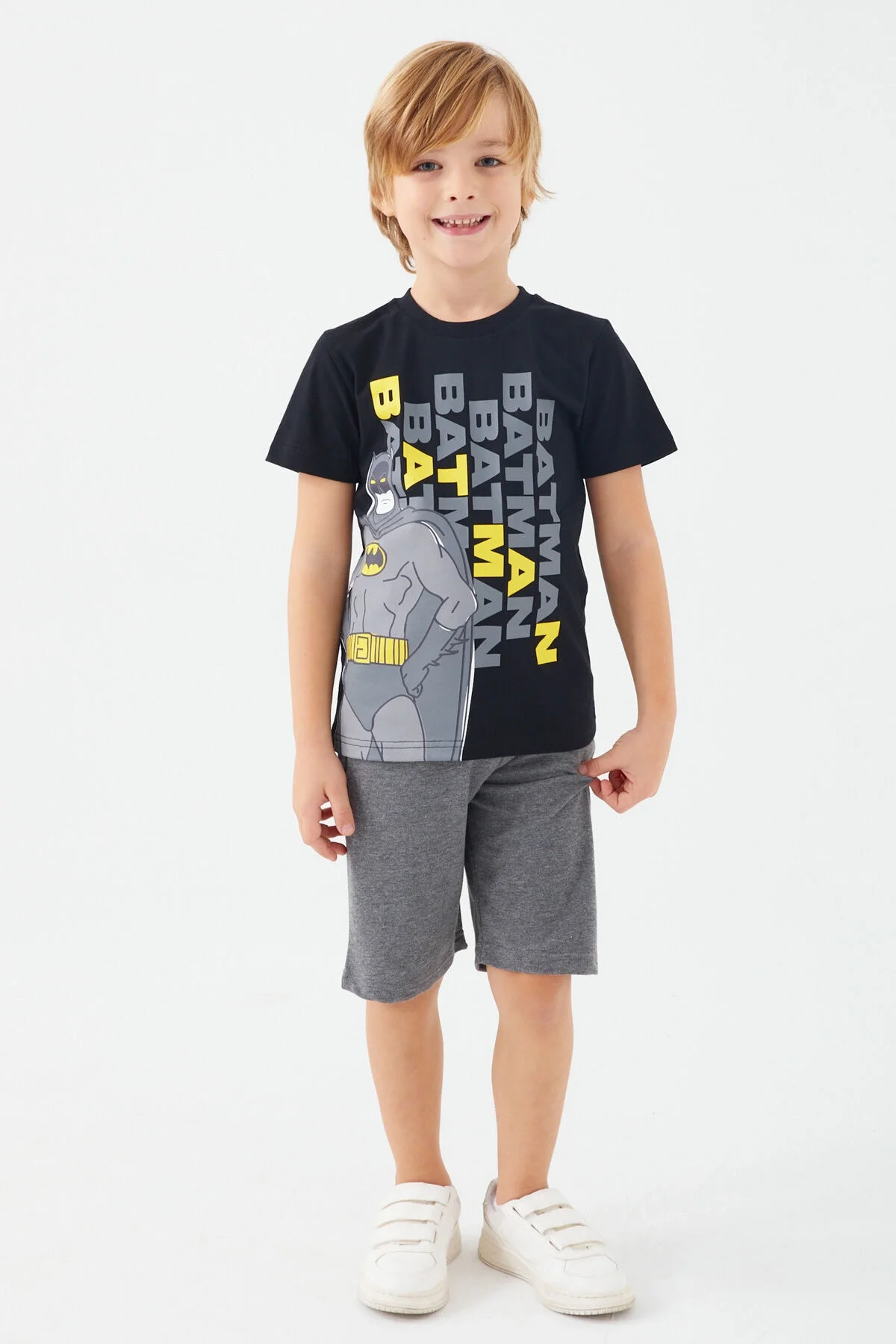 Batman Erkek Çocuk Siyah Bermuda Takım