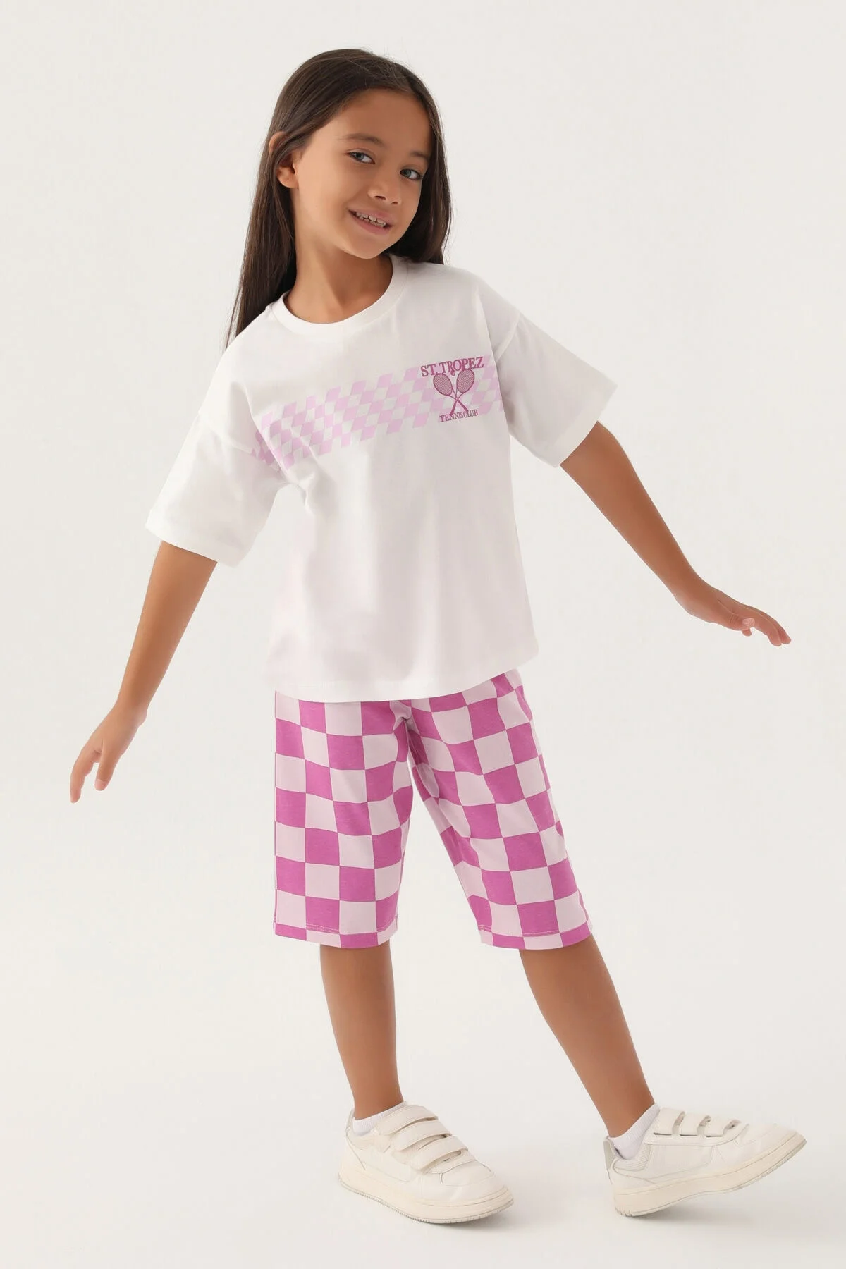 Rolypoly Kız Çocuk Beyaz Kapri Takımı