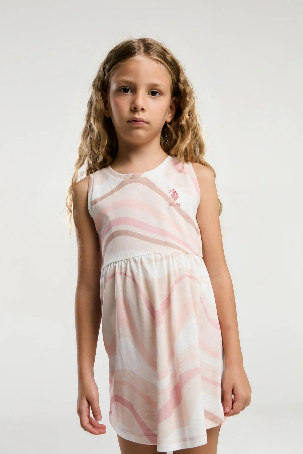 U.S. Polo Assn Kız Çocuk Krem Elbise