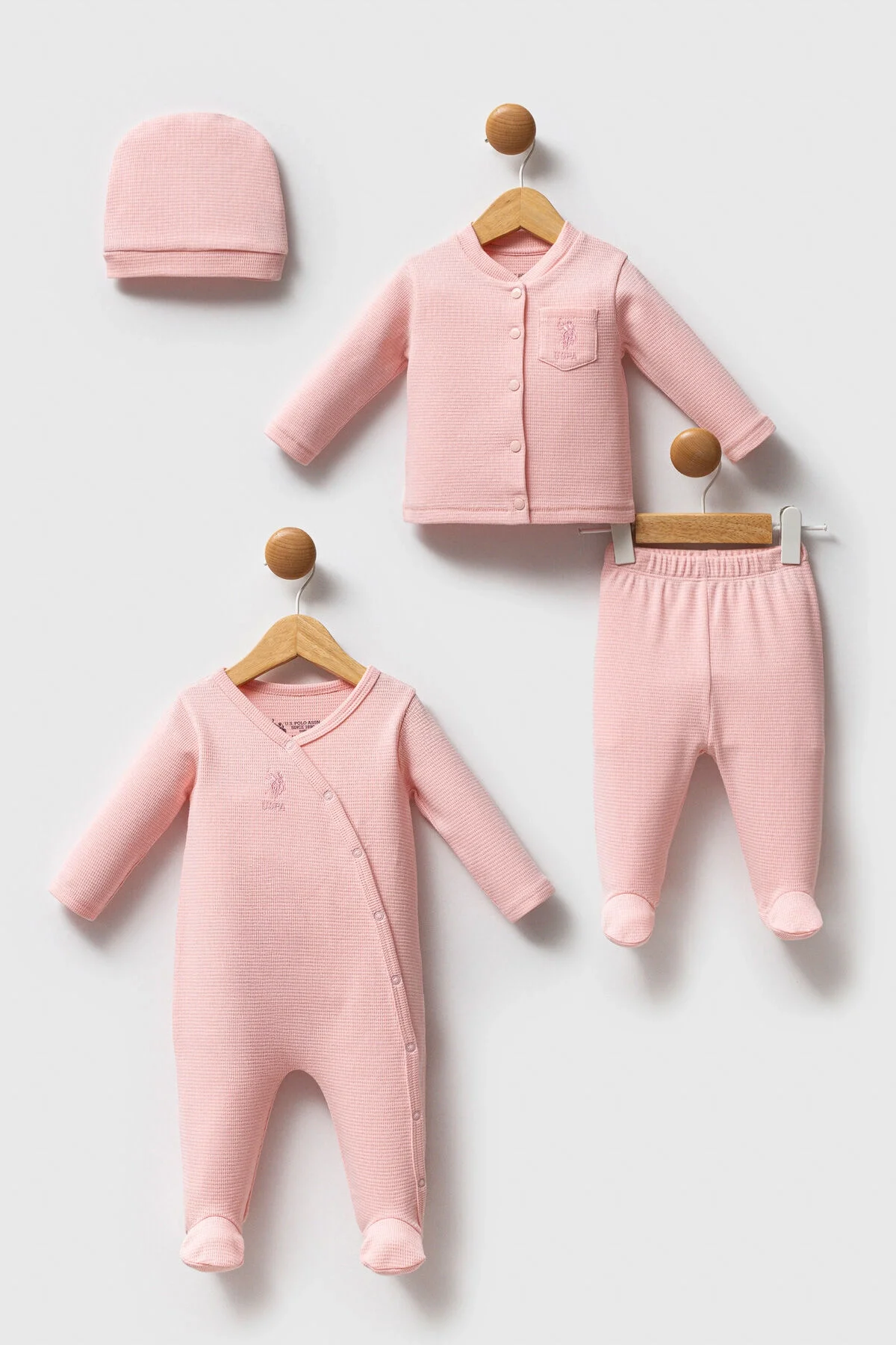 U.S. Polo Assn Kız Bebek Pembe Takım