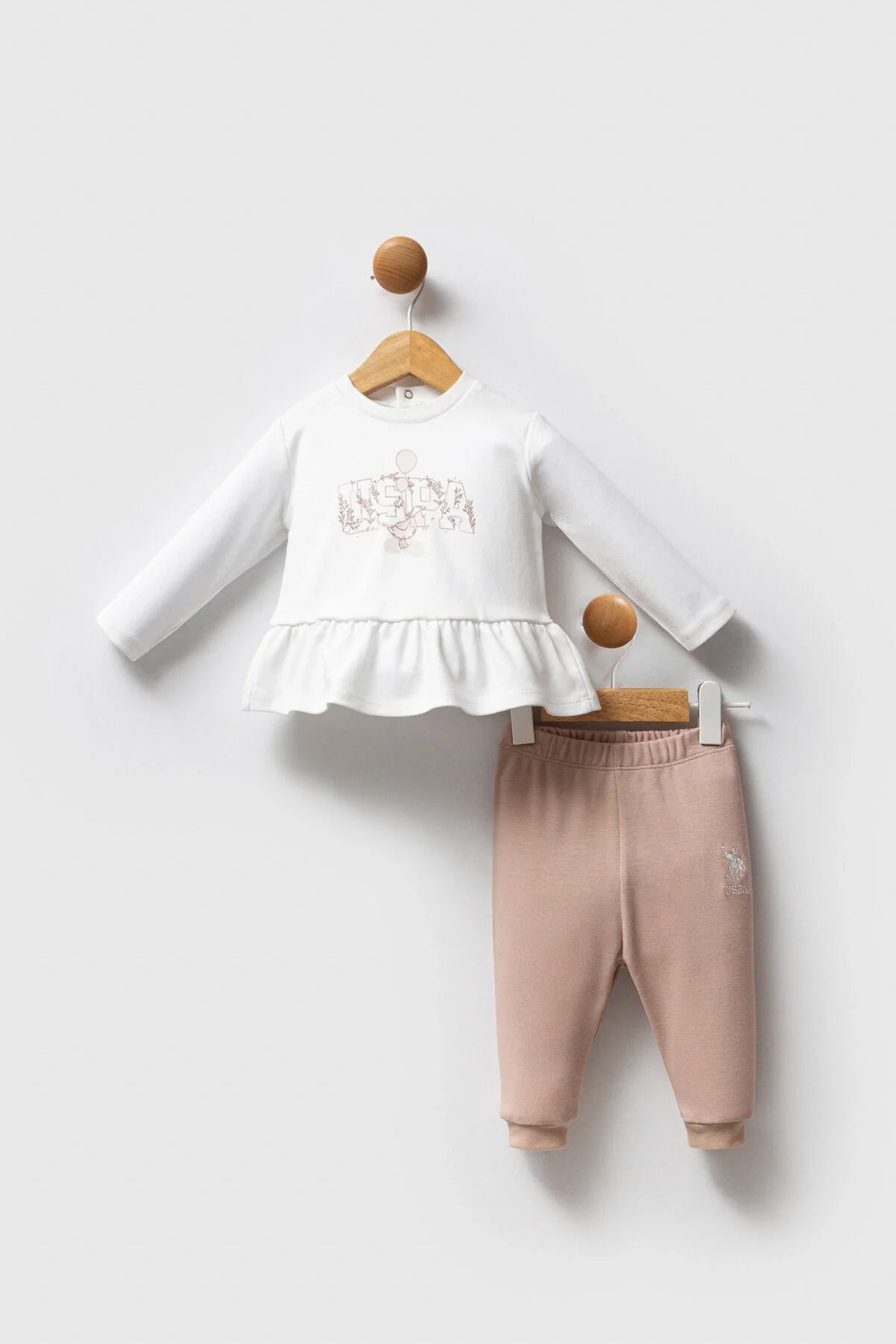 U.S. Polo Assn Kız Bebek Beyaz Takım