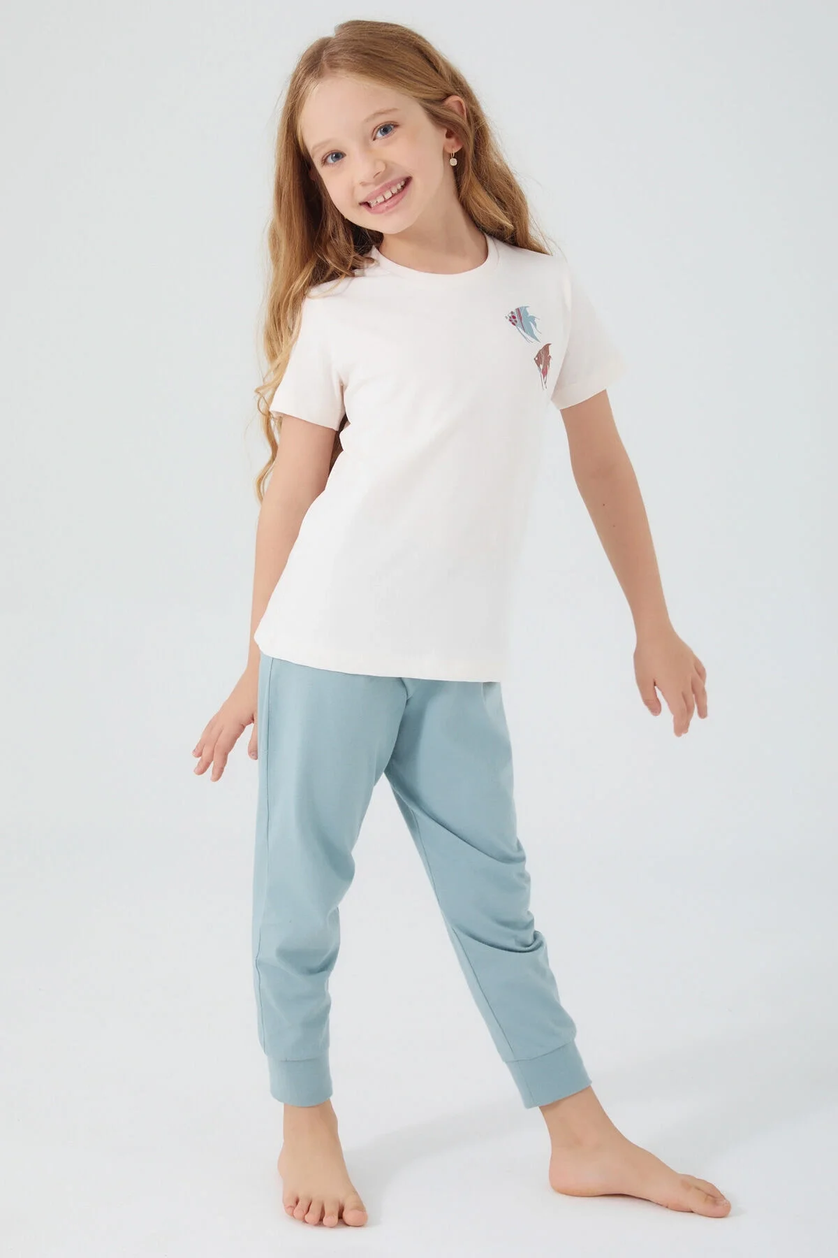 Arnetta Kız Çocuk Beyaz Pijama Takımı