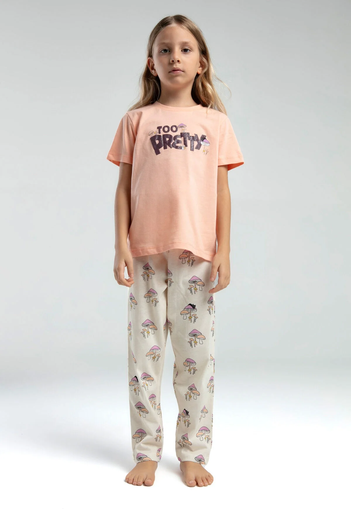 Rolypoly Kız Çocuk Turuncu Pijama Takımı