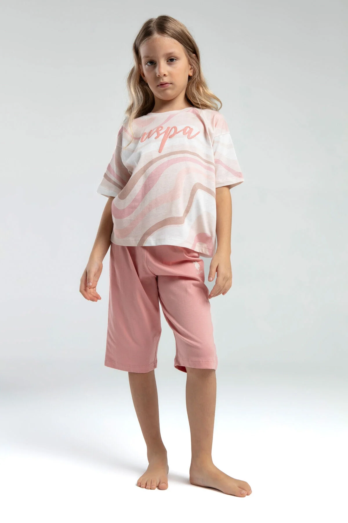 U.S. Polo Assn Kız Çocuk Krem Kapri Takımı