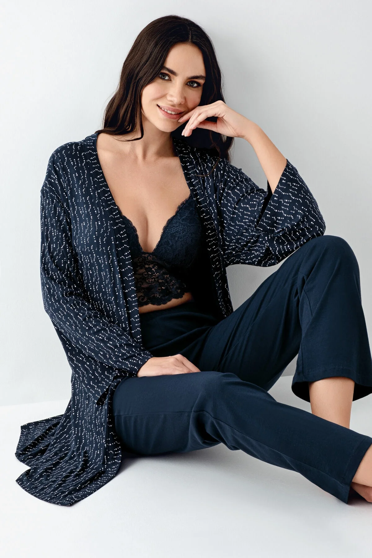 Arnetta Kadın Lacivert Sabahlık