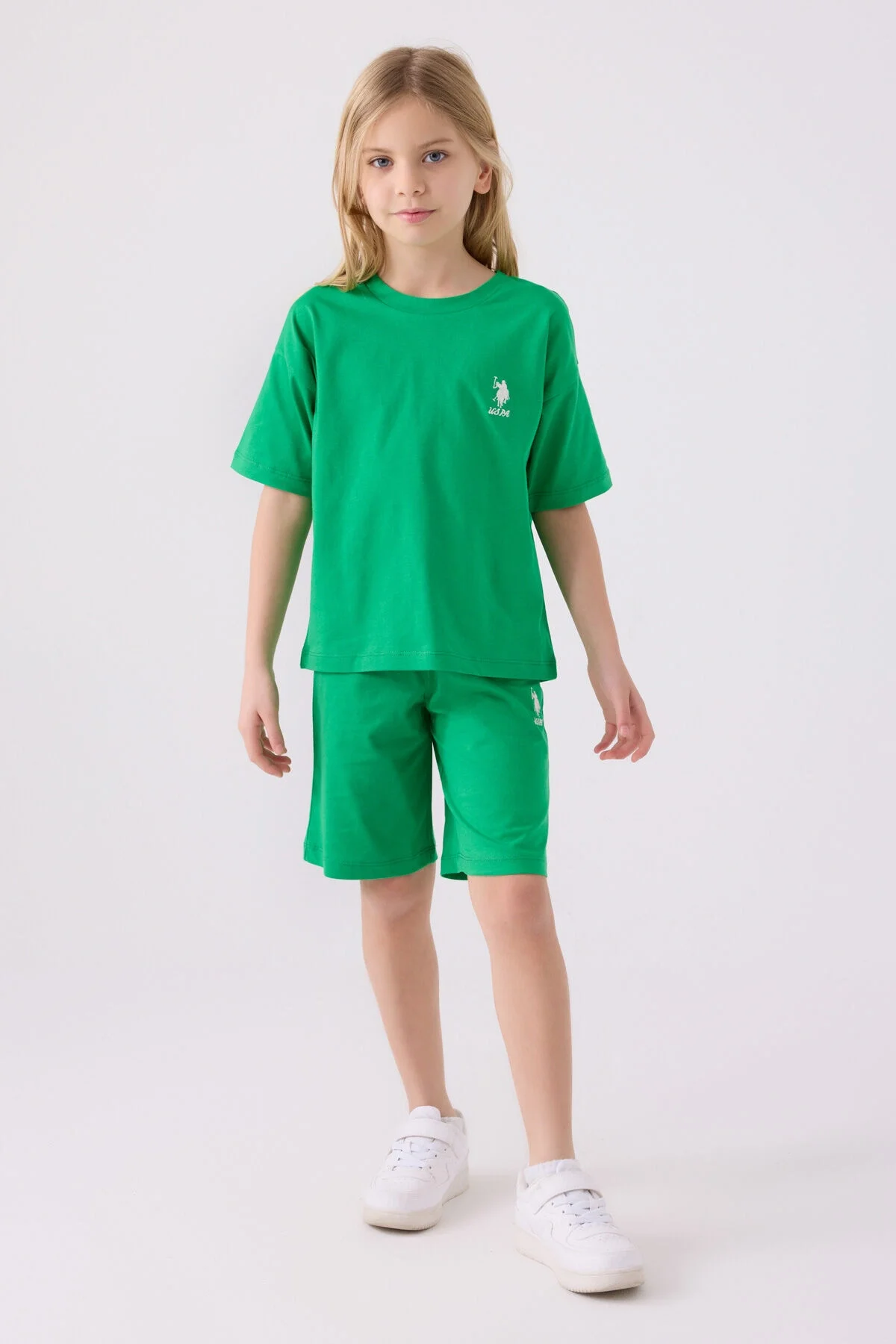 U.S. Polo Assn Kız Çocuk Yeşil Bermuda Takım