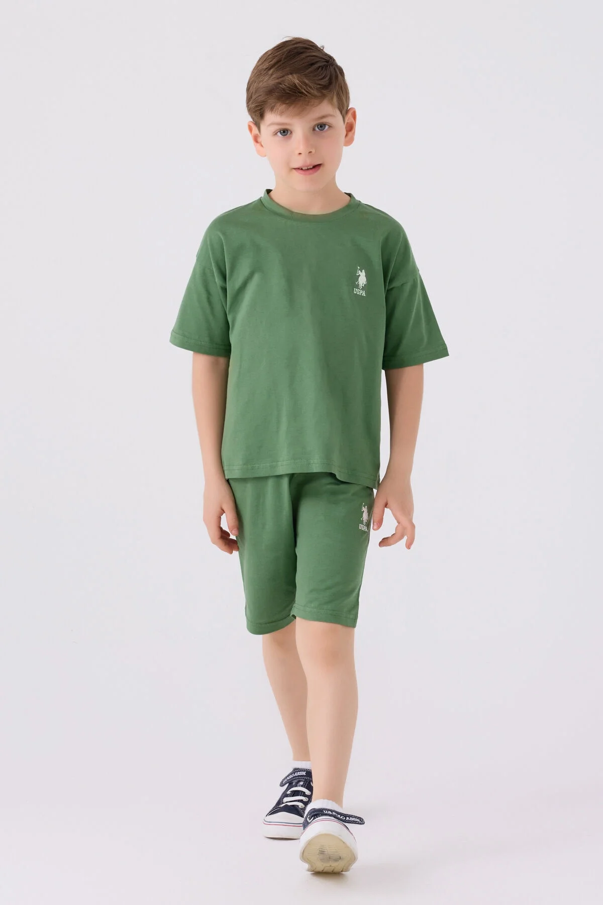U.S. Polo Assn Erkek Çocuk Yeşil Bermuda Takım