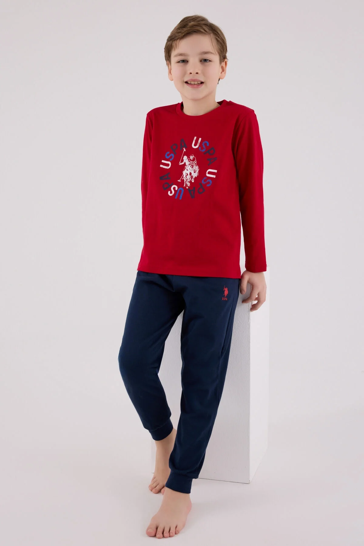 U.S. Polo Assn Erkek Çocuk Kırmızı Pijama Takımı