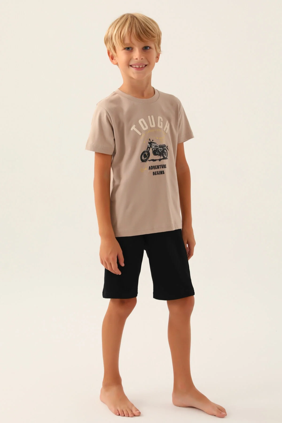 Arnetta Erkek Çocuk Kahverengi Bermuda Takım