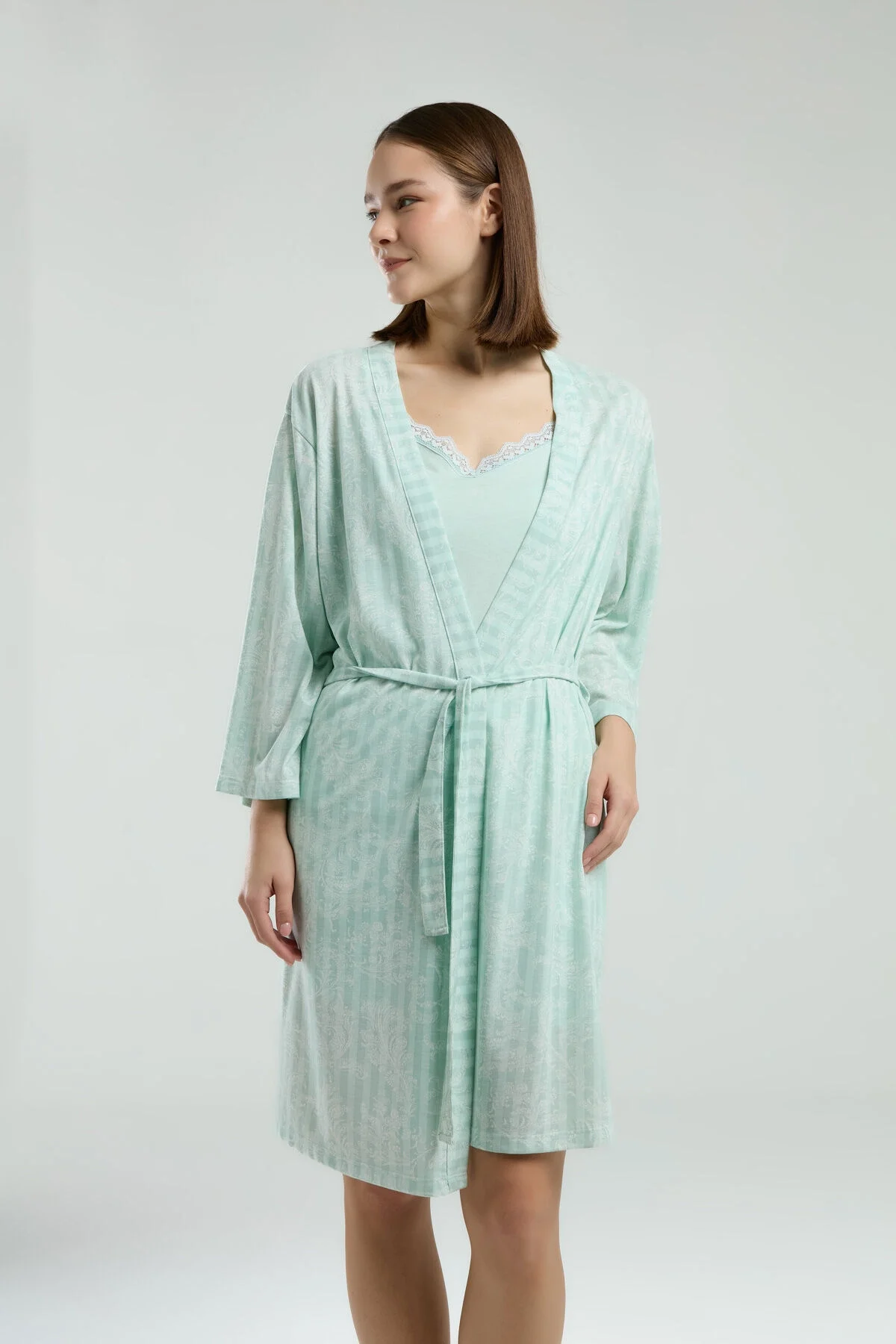 Pierre Cardin Kadın Yeşil Sabahlık Takım