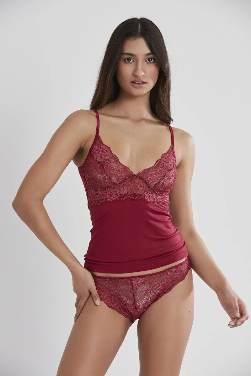 Penye Atlet Külot Kadın İç Çamaşırı Takımı - 315 Bordo