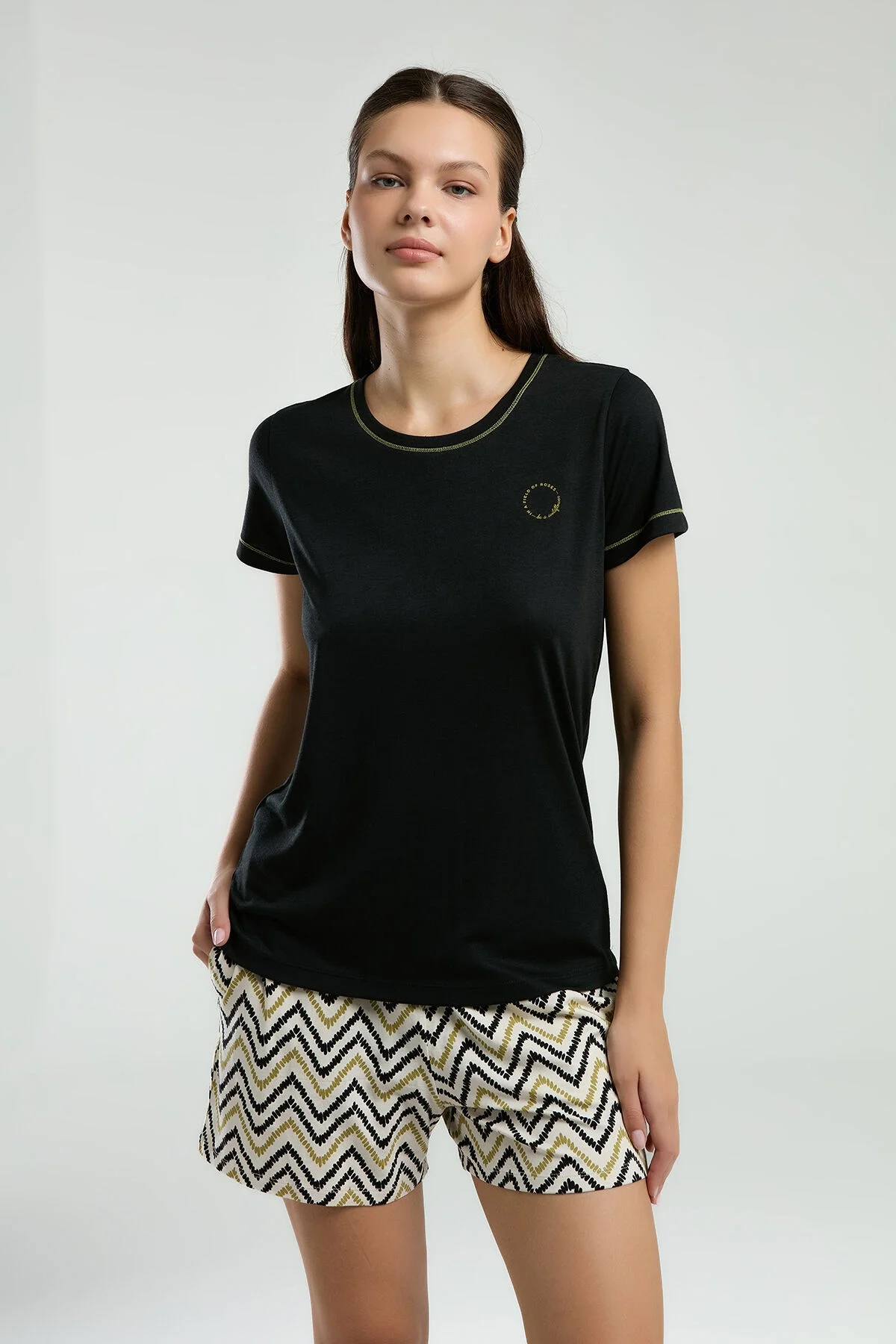 Arnetta Kadın Siyah Şort Takım