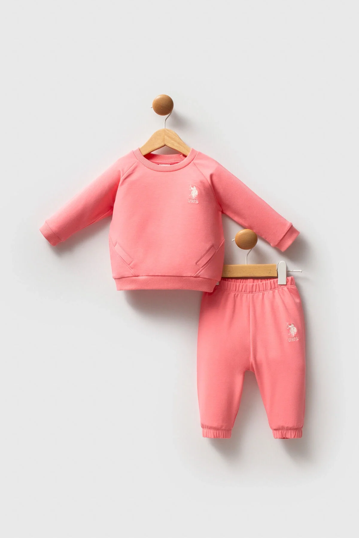 U.S. Polo Assn Kız Bebek Pembe Takım