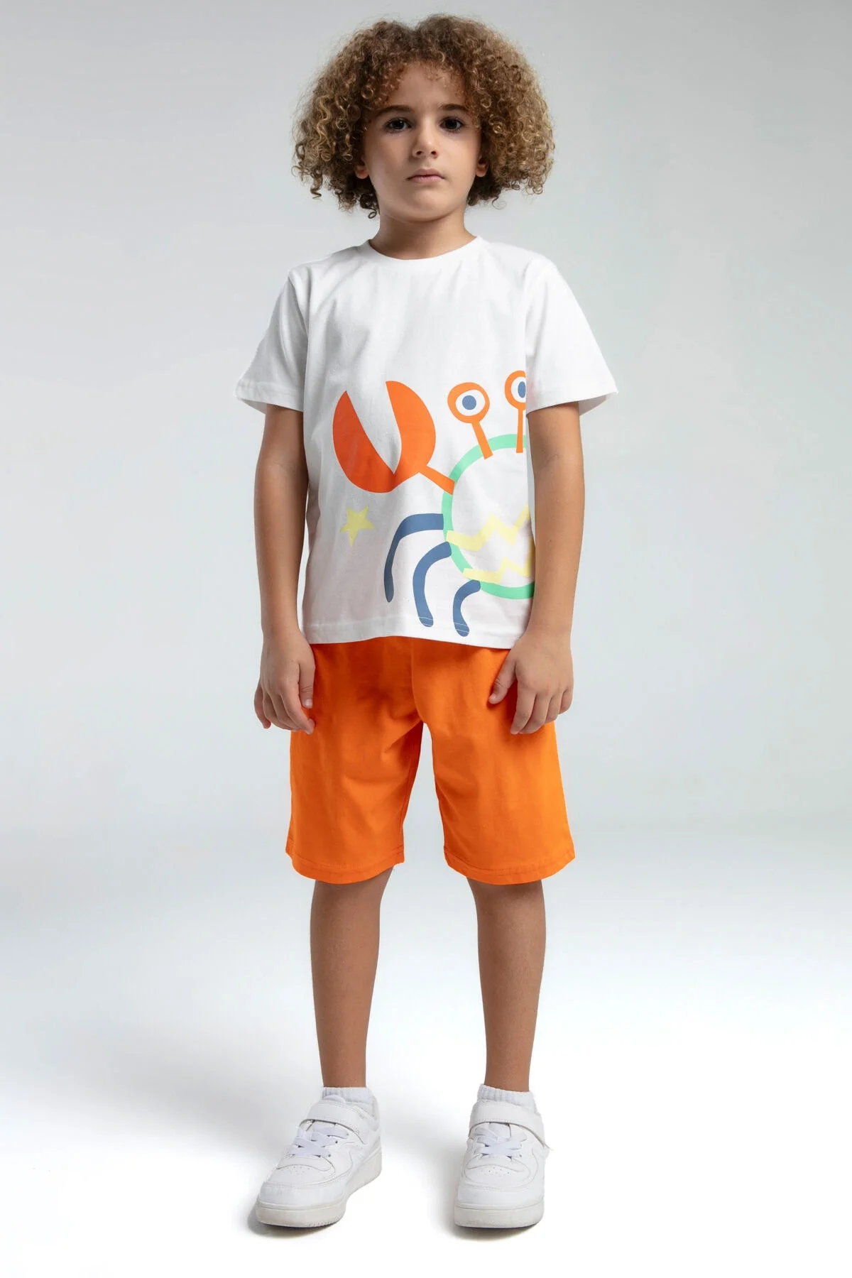 Rolypoly Erkek Çocuk Beyaz Bermuda Takım