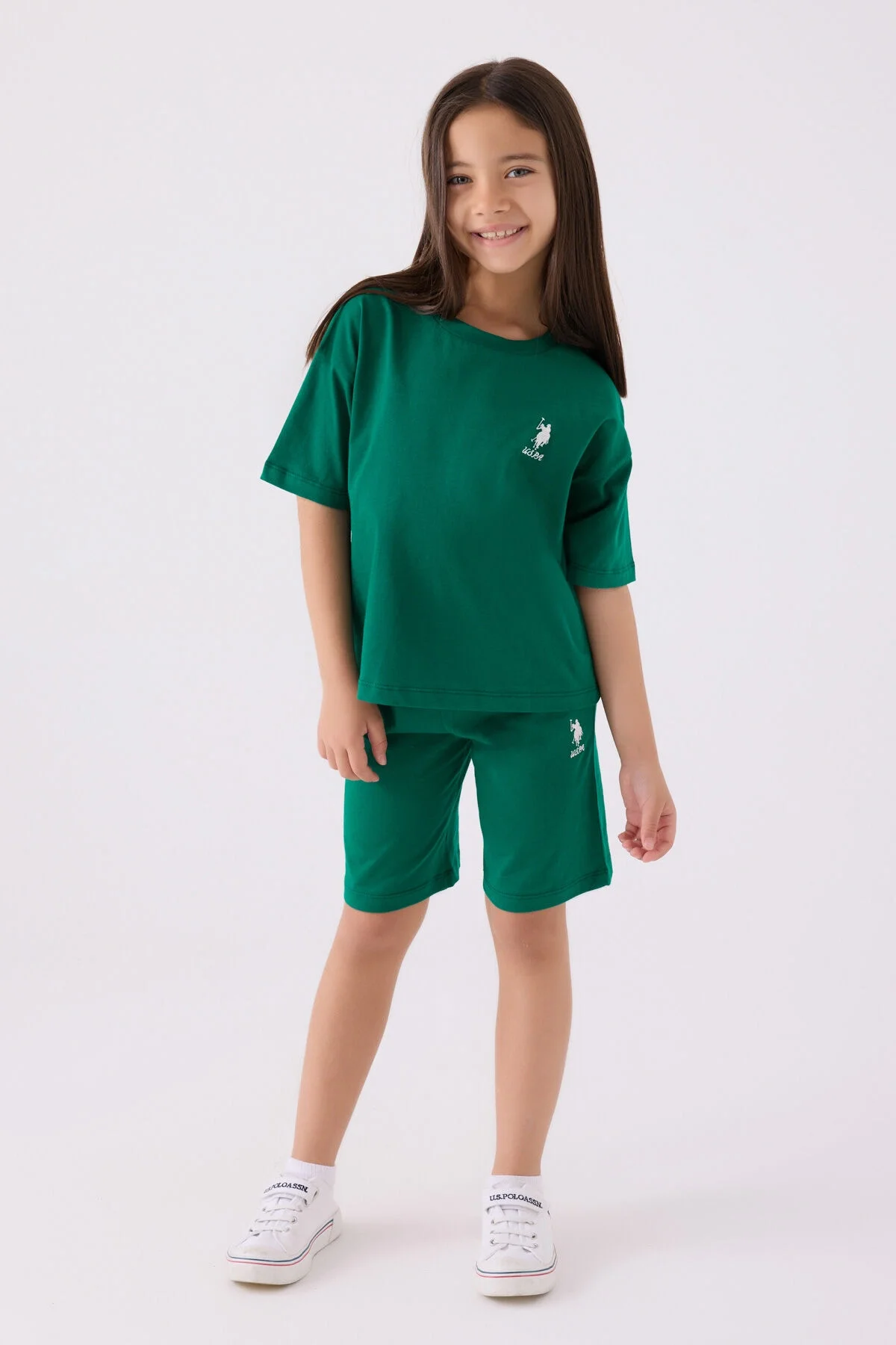 U.S. Polo Assn Kız Çocuk Yeşil Bermuda Takım