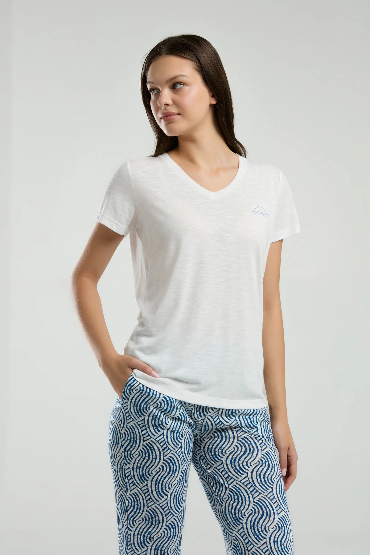 Arnetta Kadın Beyaz Pijama Takımı