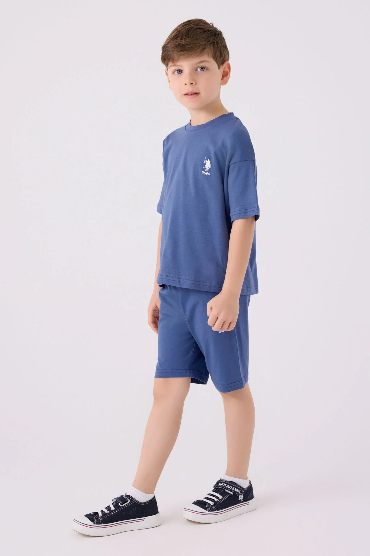 U.S. Polo Assn Erkek Çocuk Mavi Bermuda Takım