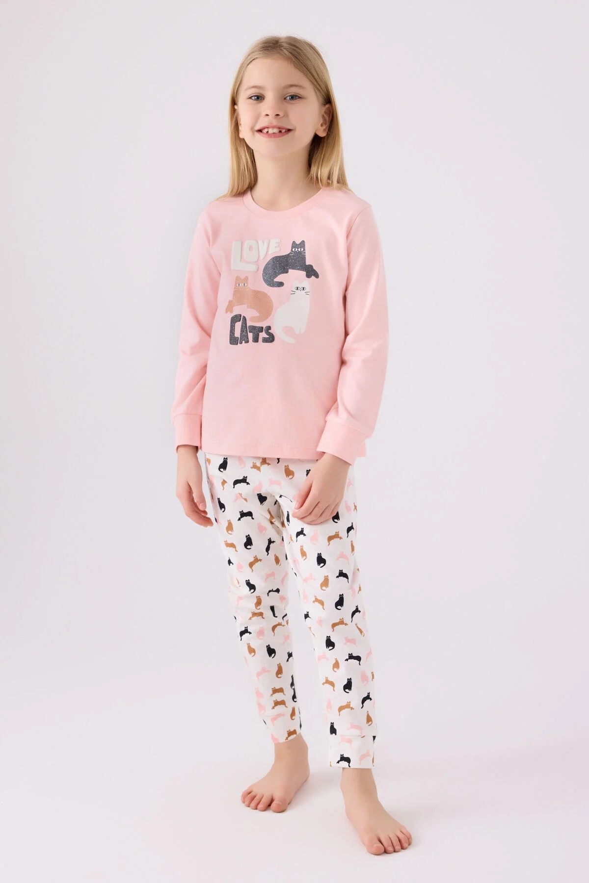 Arnetta Kız Çocuk Pembe Pijama Takımı