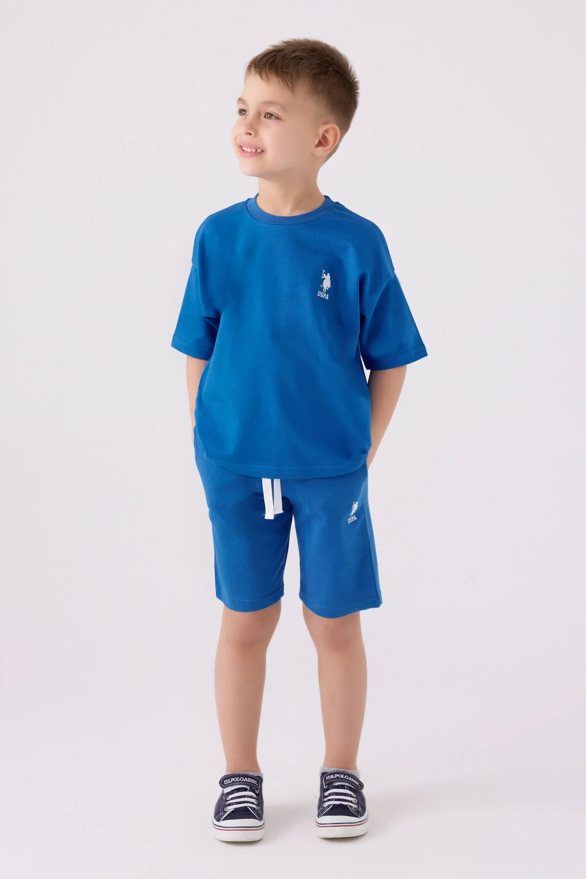 U.S. Polo Assn Erkek Çocuk Mavi Bermuda Takım