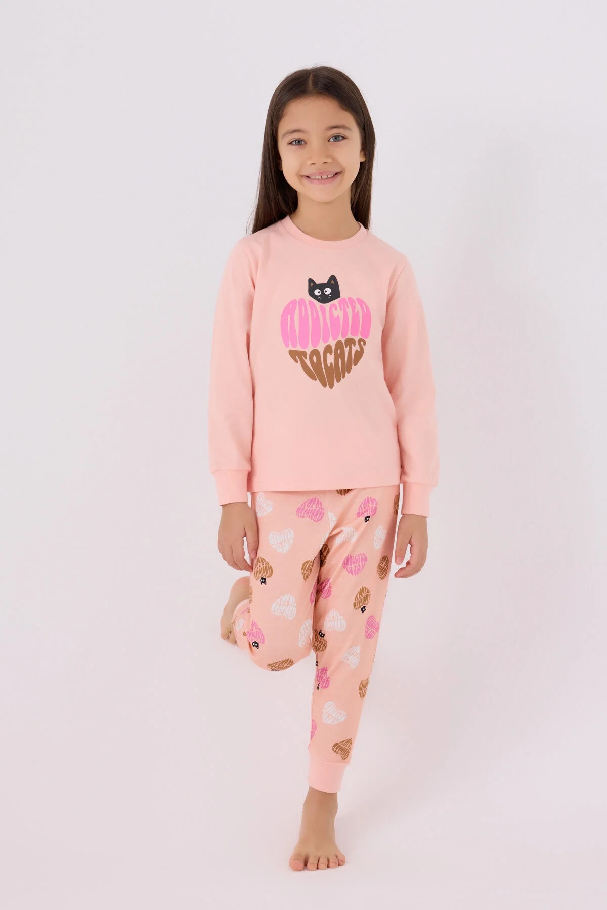 Rolypoly Kız Çocuk Pembe Pijama Takımı