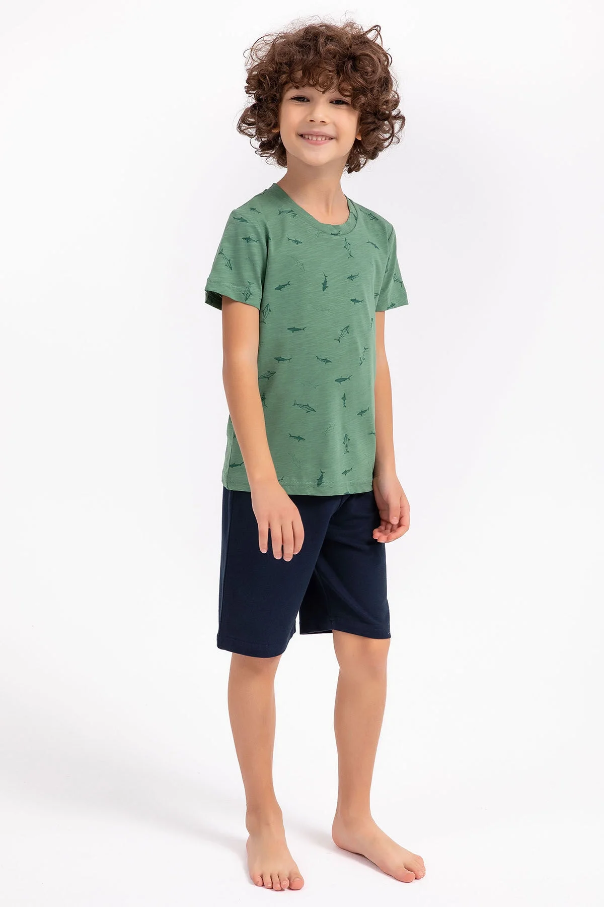 Arnetta Erkek Çocuk Yeşil Bermuda Takım