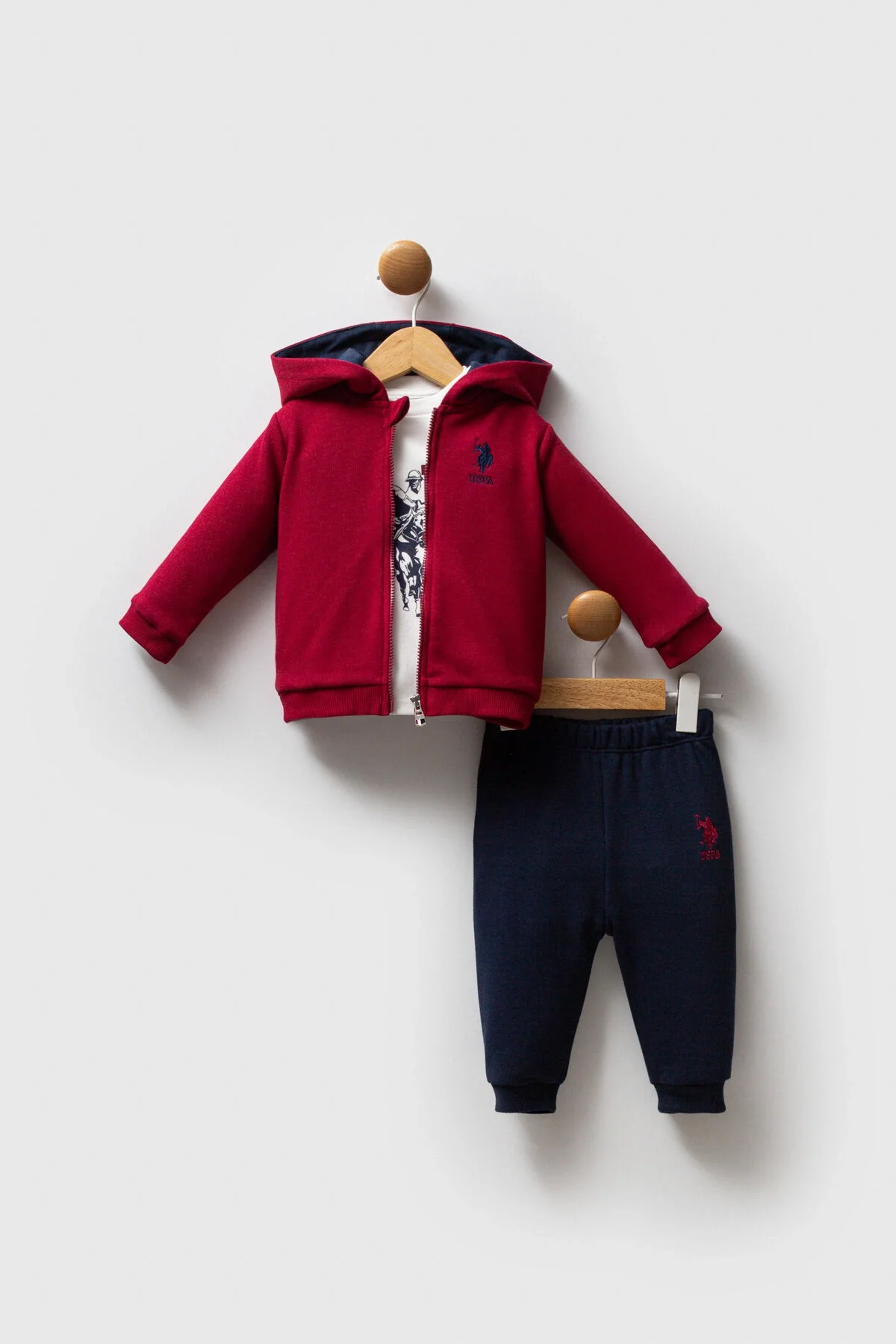 U.S. Polo Assn Erkek Bebek Bordo Takım