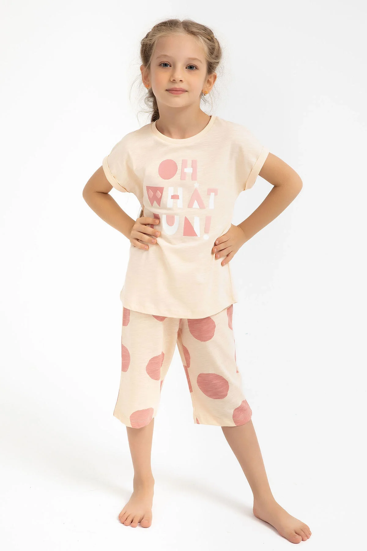 Rolypoly Kız Çocuk Kahverengi Kapri Takımı