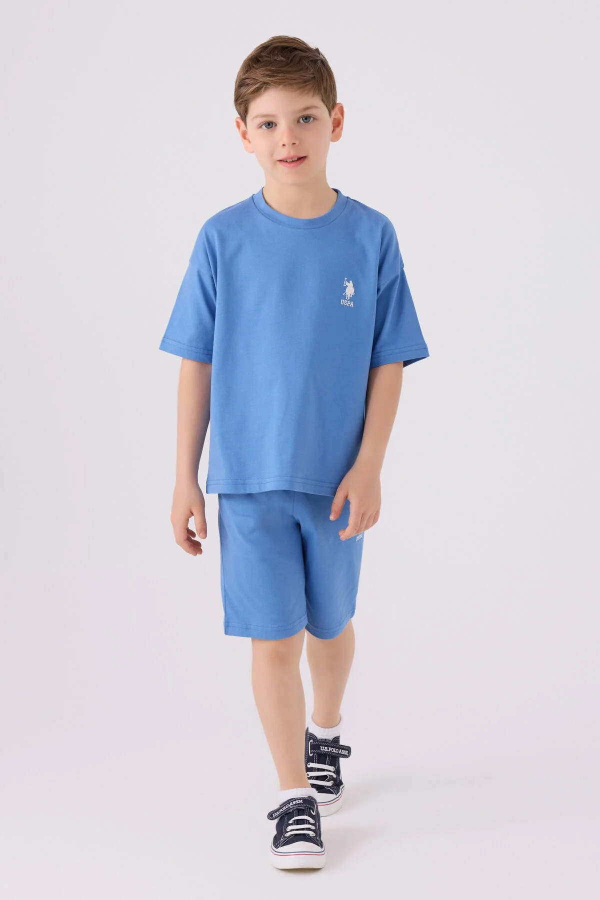 U.S. Polo Assn Erkek Çocuk Mavi Bermuda Takım