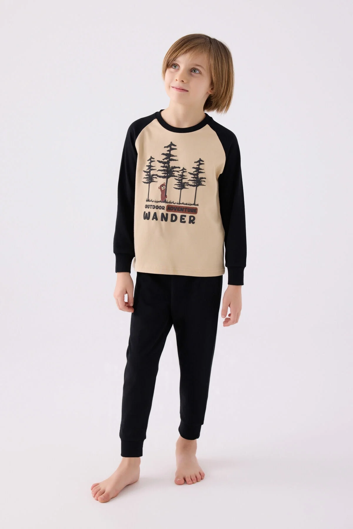 Rolypoly Erkek Çocuk Krem Pijama Takımı