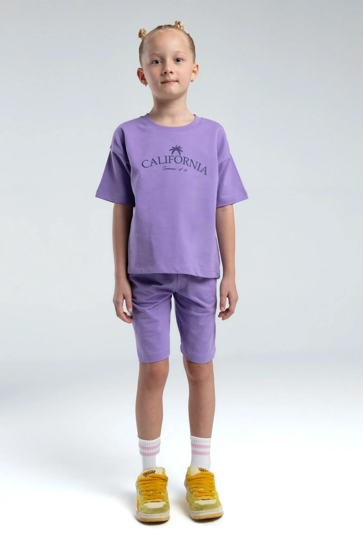 Rolypoly Kız Çocuk Mor Bermuda Takım