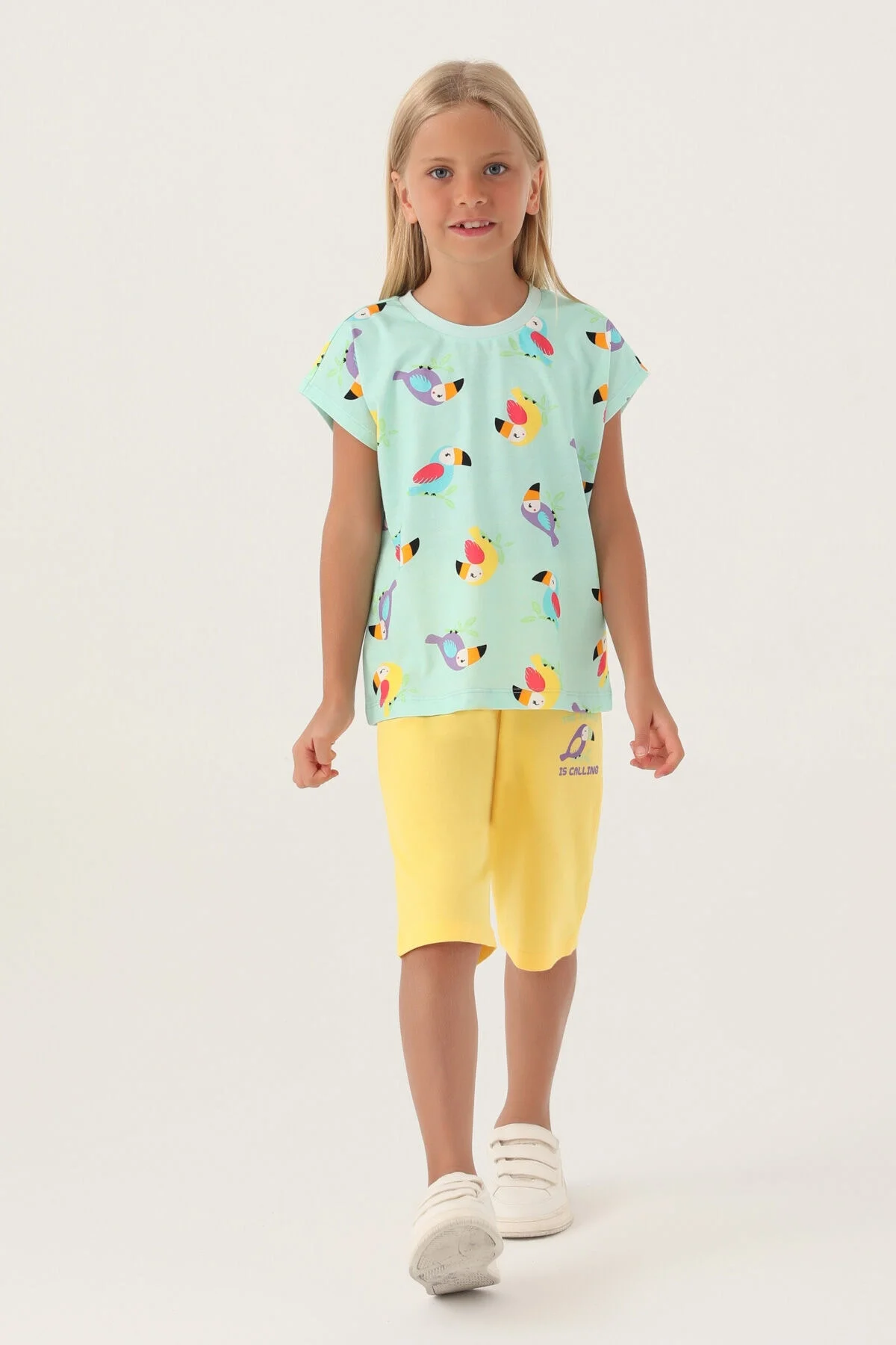 Rolypoly Kız Çocuk Mavi Kapri Takımı