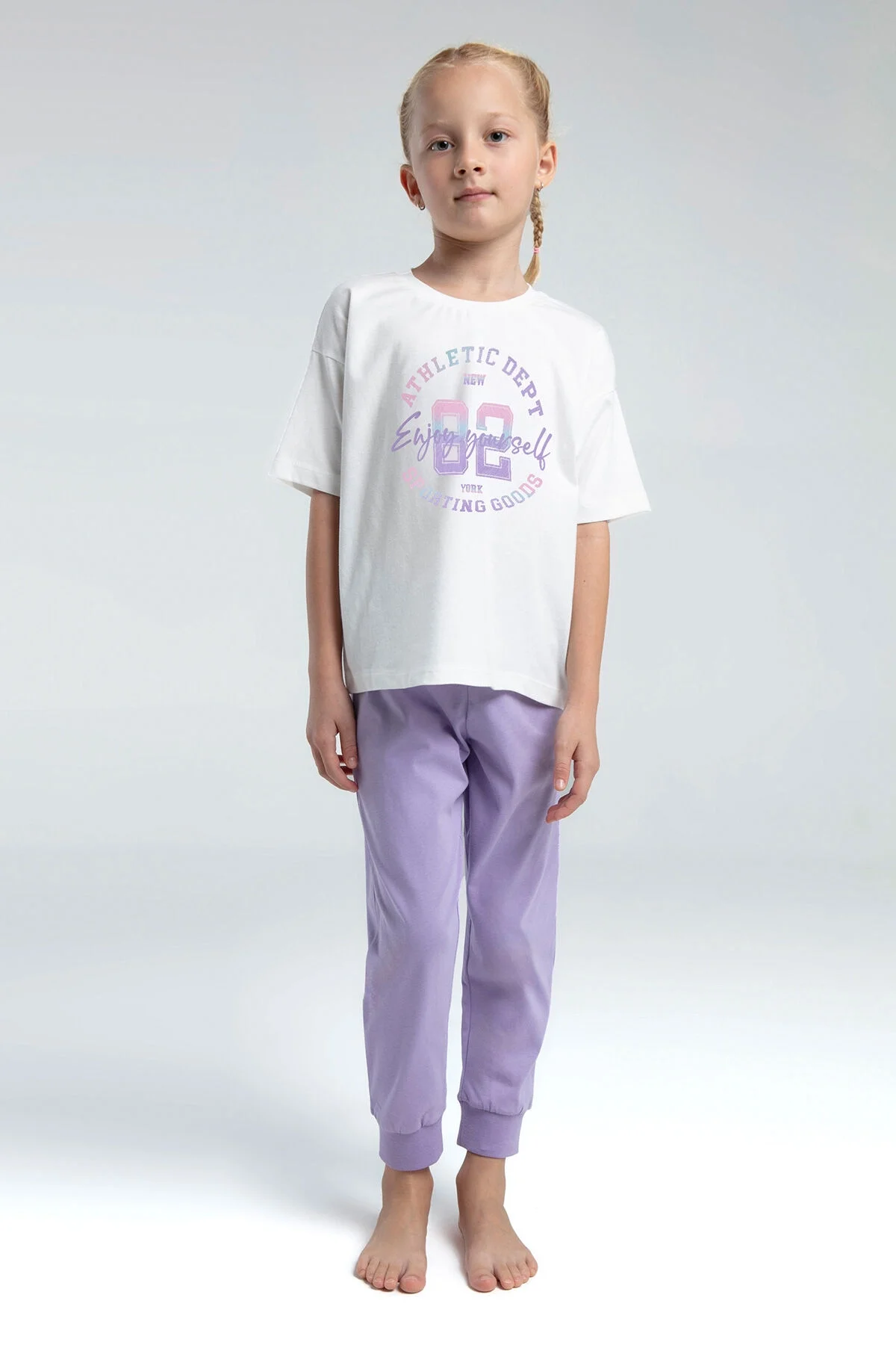 Rolypoly Kız Çocuk Mor Pijama Takımı