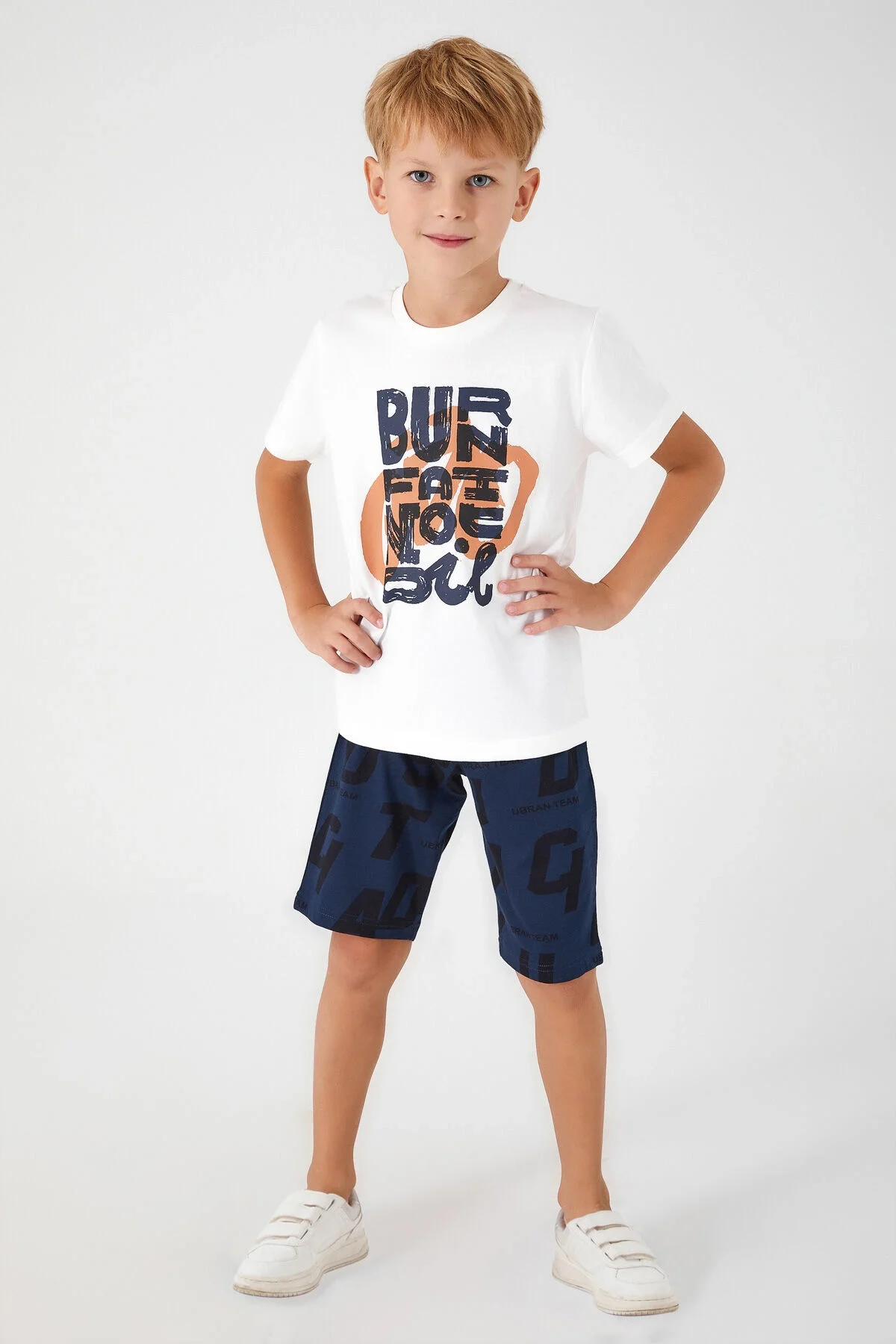 Rolypoly Erkek Çocuk Beyaz Bermuda Takım