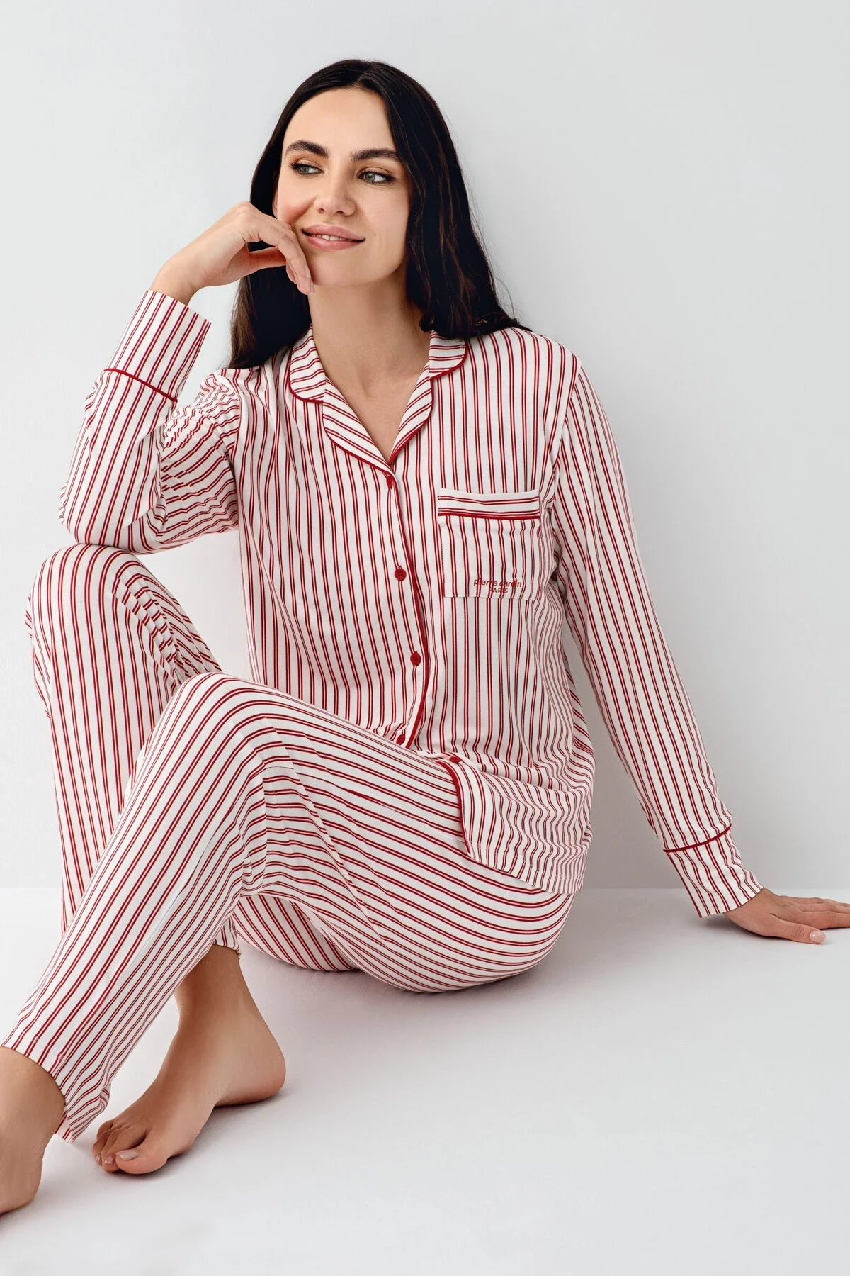 Pierre Cardin Kadın Kırmızı Gömlek Pijama